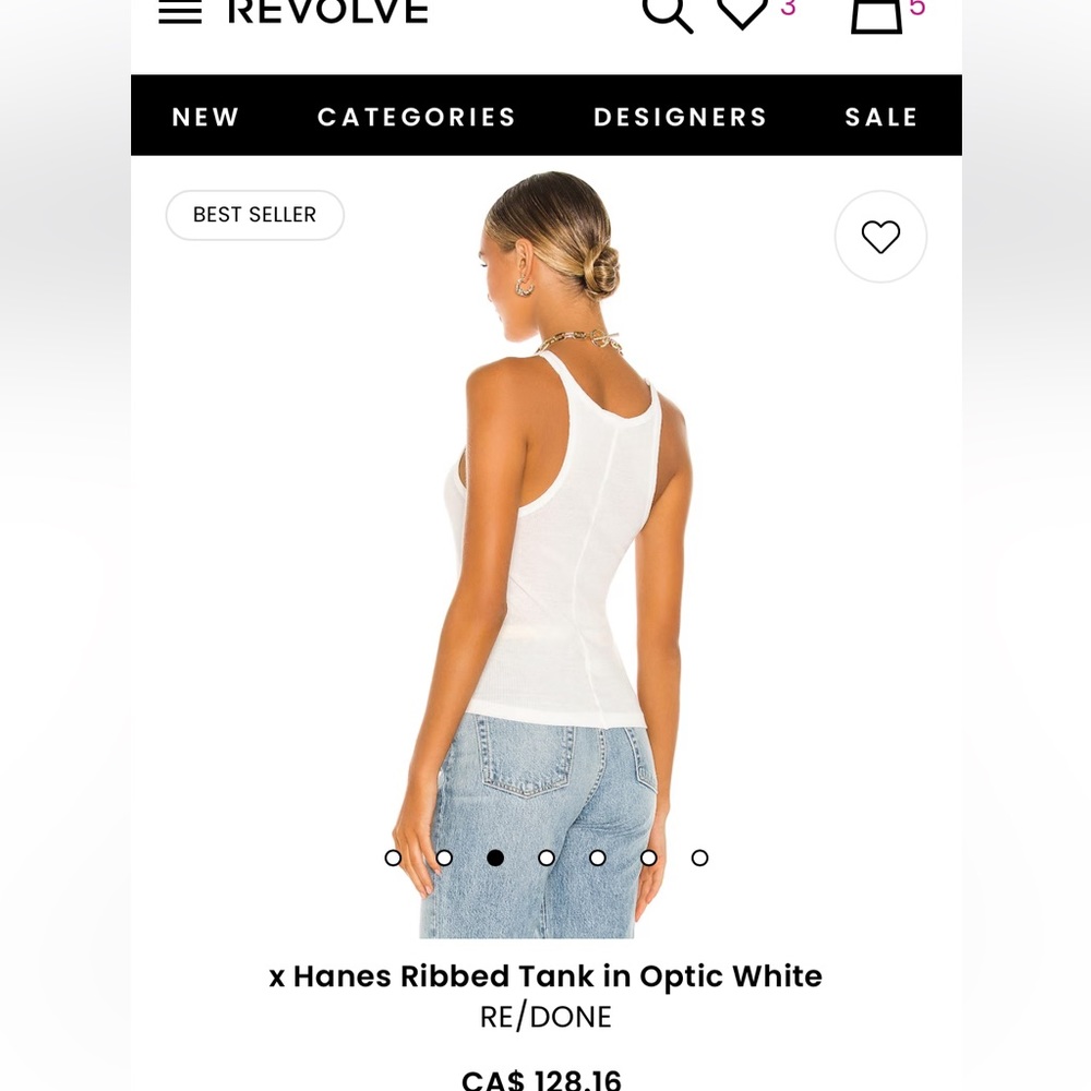 Re/done x Hanes Ribbed Tank - Picture 3 of 12